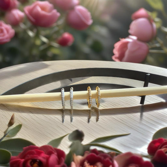 Geometric Diamond Hoop Earrings