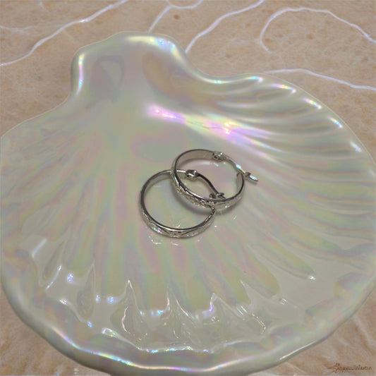 Etched hoop earrings