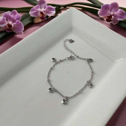 Silver heart bracelet