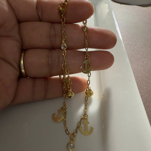 Gold Anchor Anklet