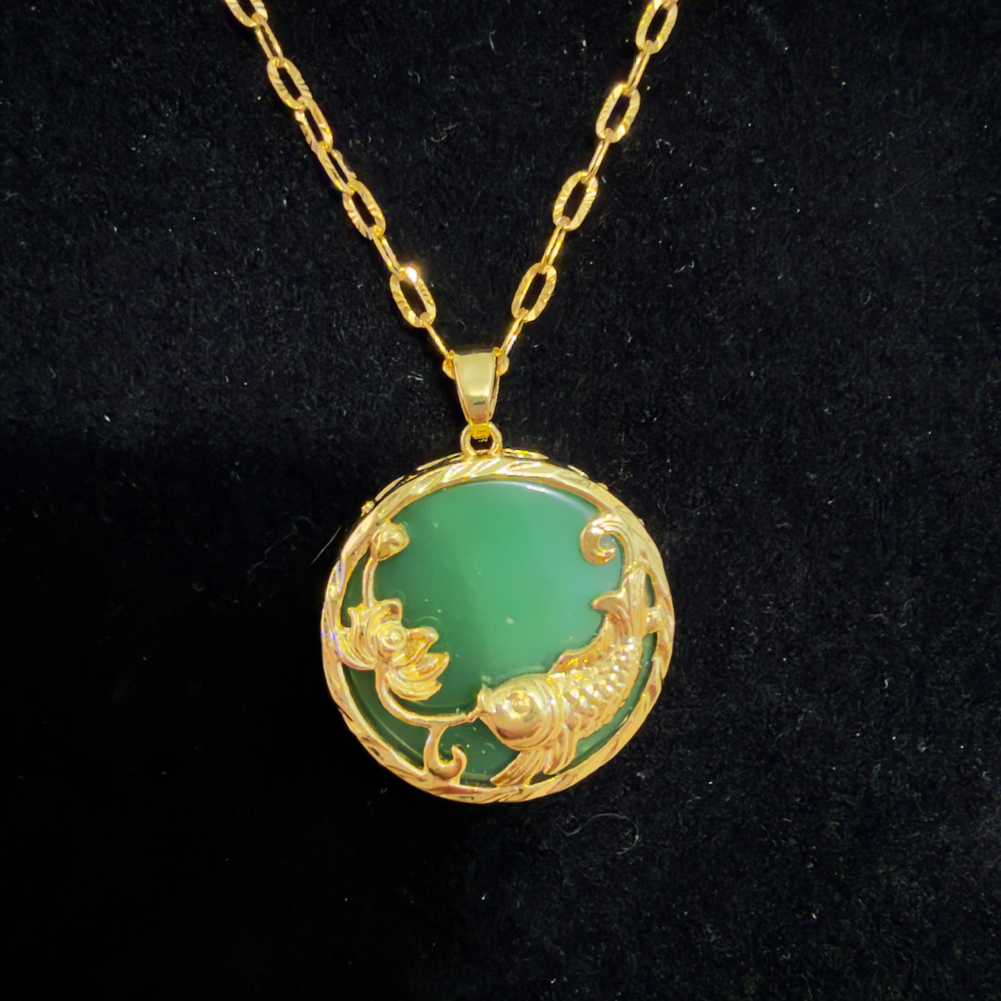 Koi Fish Jade Necklace