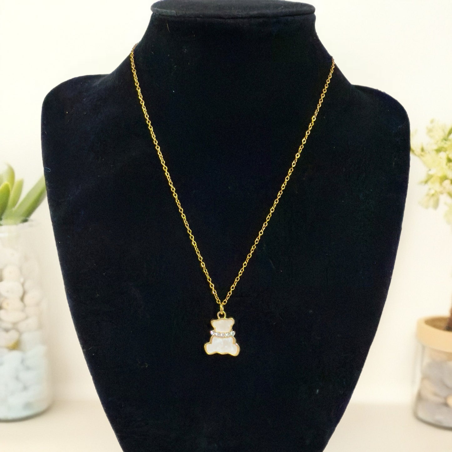 Gold Shell Teddy Necklace