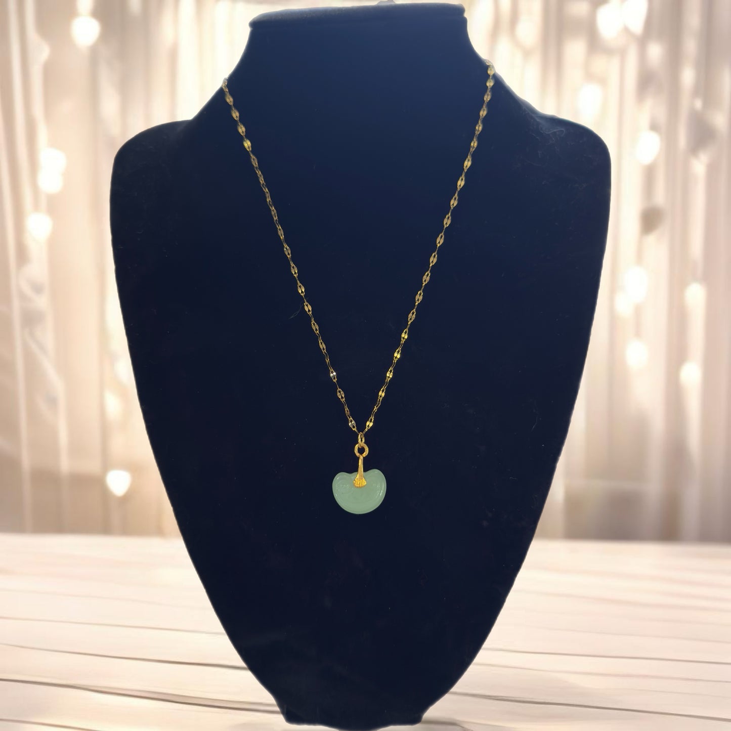 Gold Jade Pendant Necklace