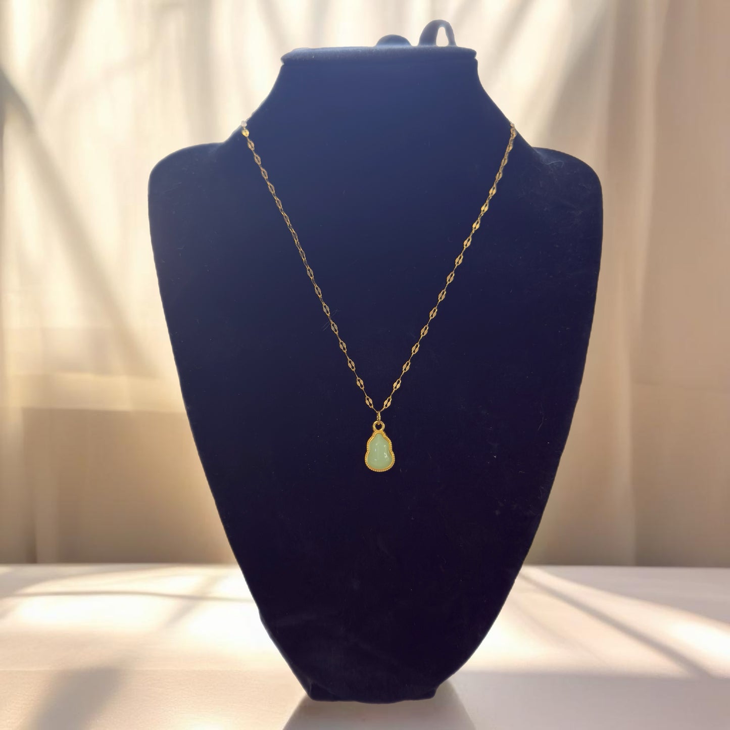 Gold Jade Pendant Necklace