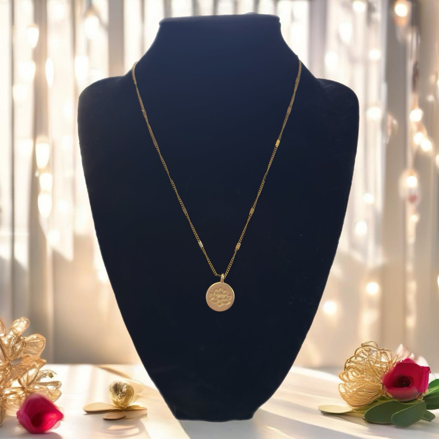 Gold Jade Pendant Necklace