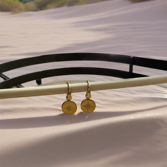 Gold Nothern Star drop Earring