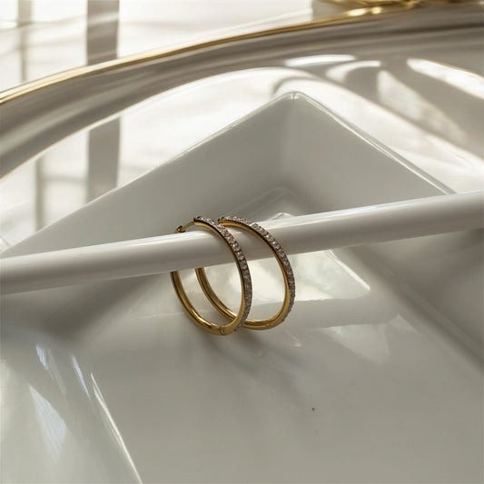 Gold Diamond Hoops