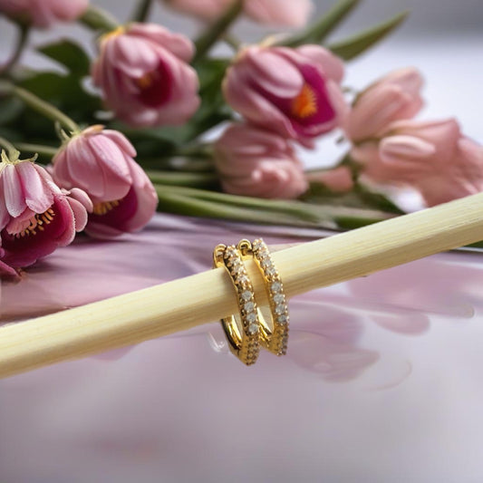 Geometric Diamond Hoop Earrings