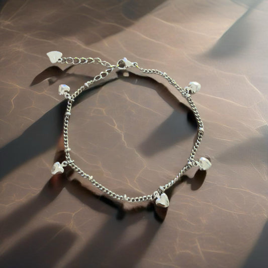 Silver heart bracelet