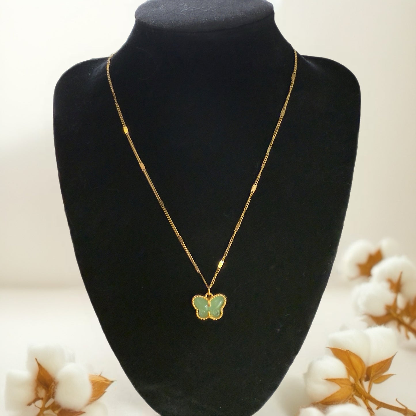 Gold Jade Pendant Necklace