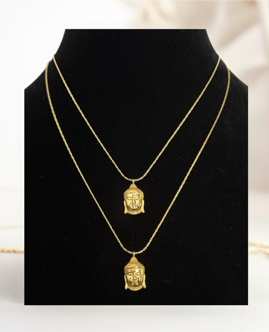 Gold Buddha Head Necklace