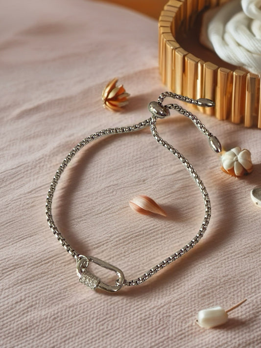 Amora Charm Lock Adjustable Bracelet