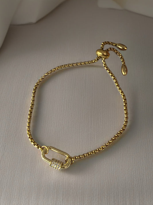 Amora Charm Lock Adjustable Bracelet