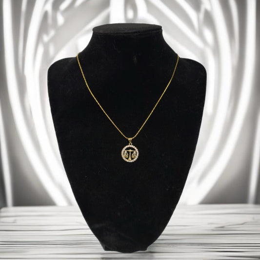 Gold zodiac pendant necklace