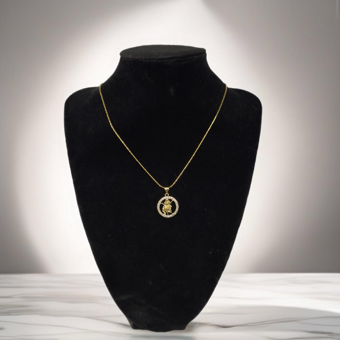 Gold zodiac pendant necklace