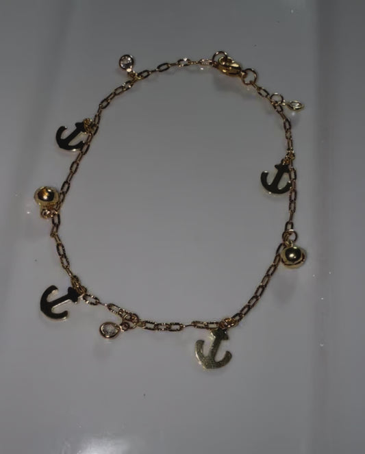 Gold Anchor Anklet